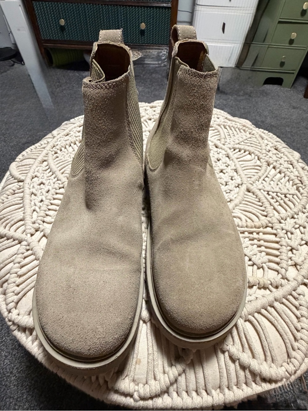 Birkenstock Women's Suede Chelsea Ankle Boots in Taupe
